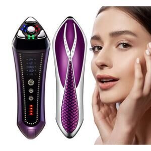 RF Facial Beauty Machine Microcurrent Skin Tightening Fade Wrinkles Red Blue MUF